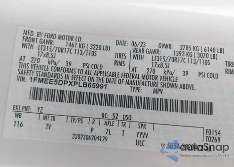 2023 Ford Bronco Wildtrak из США, поврежденный, VIN 1FMEE5DPXPLB65991